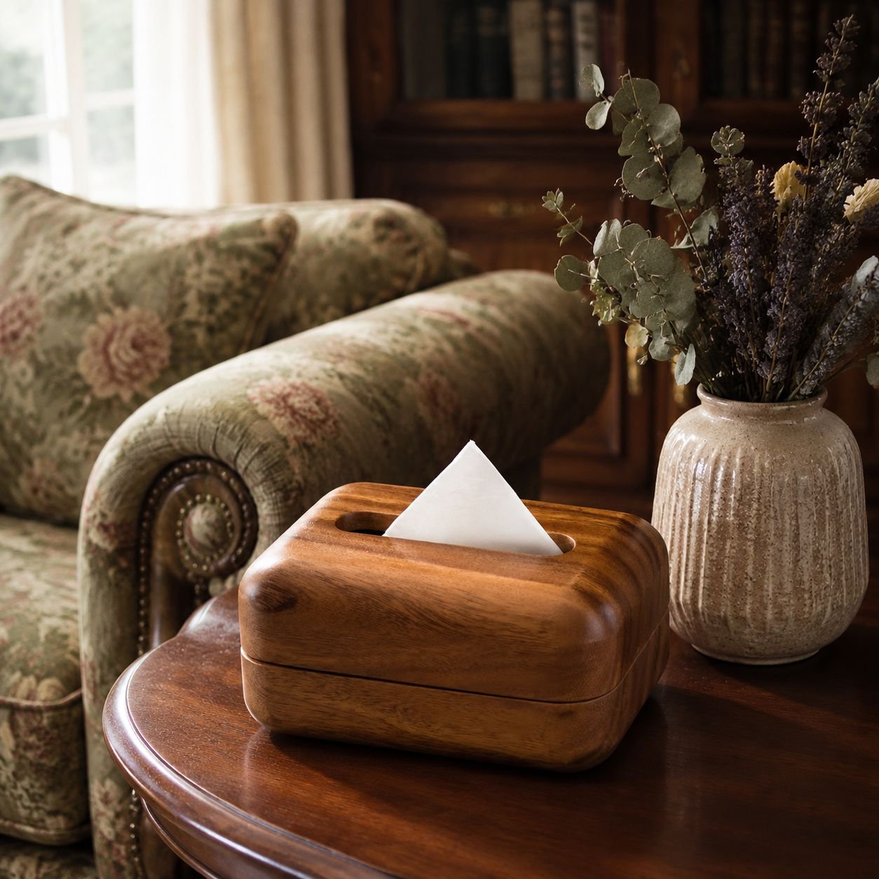 Handcrafted Chinese style tissue storage box