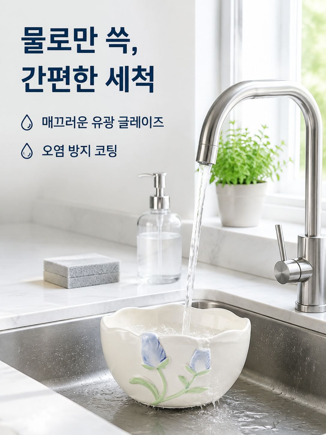현대풍 3D 압화 울금 향화 도안 도자기 그릇 접시