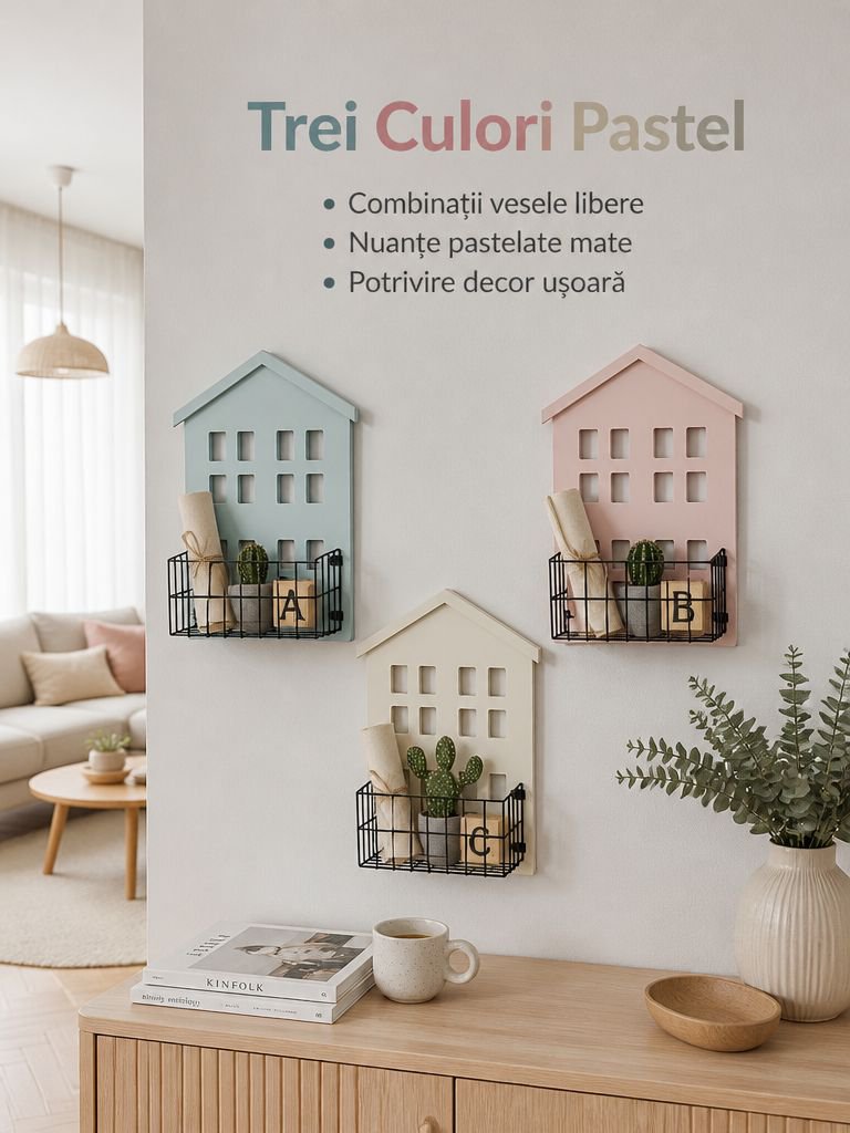 Raft decorativ de depozitare pentru perete