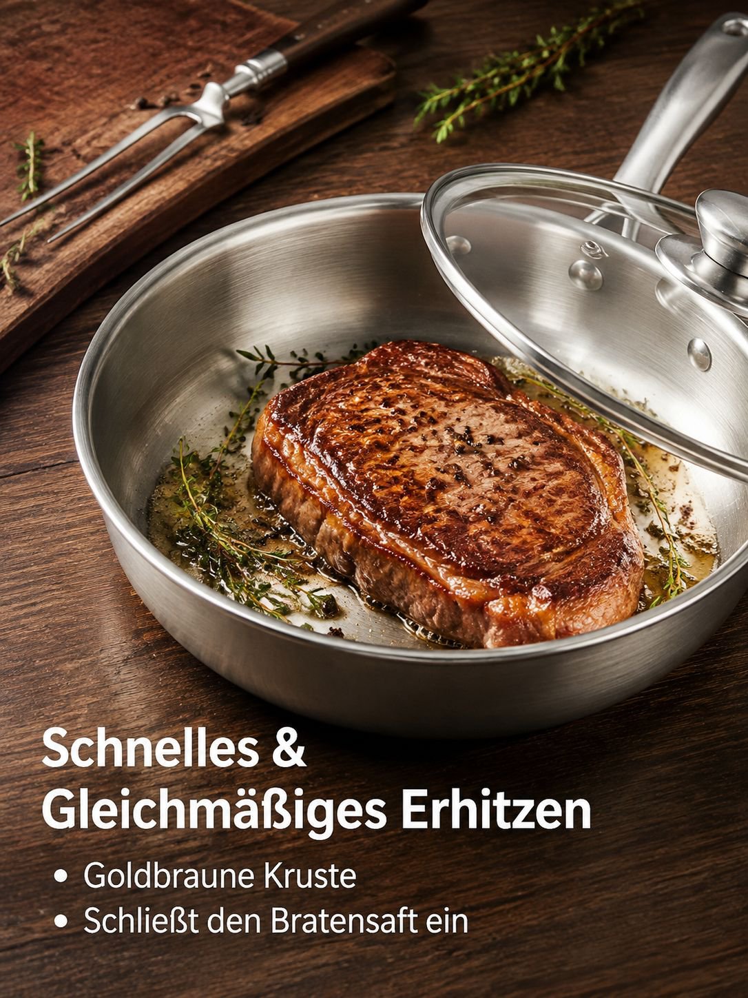 Edelstahl-Pfanne ohne Beschichtung aus Tsubame-Sanjo Handwerkskunst
