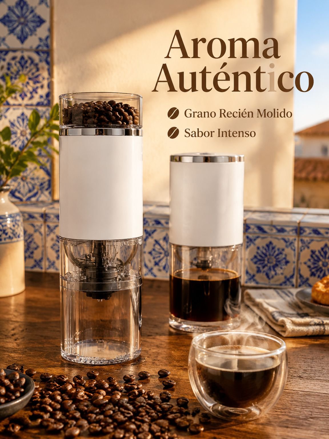 Home Mini Coffee Maker and Bean Grinder Set