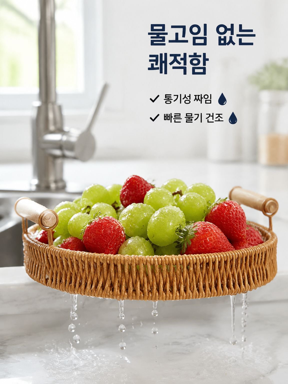 모조 덩굴 과일 쟁반 수공 뜨개질 광주리