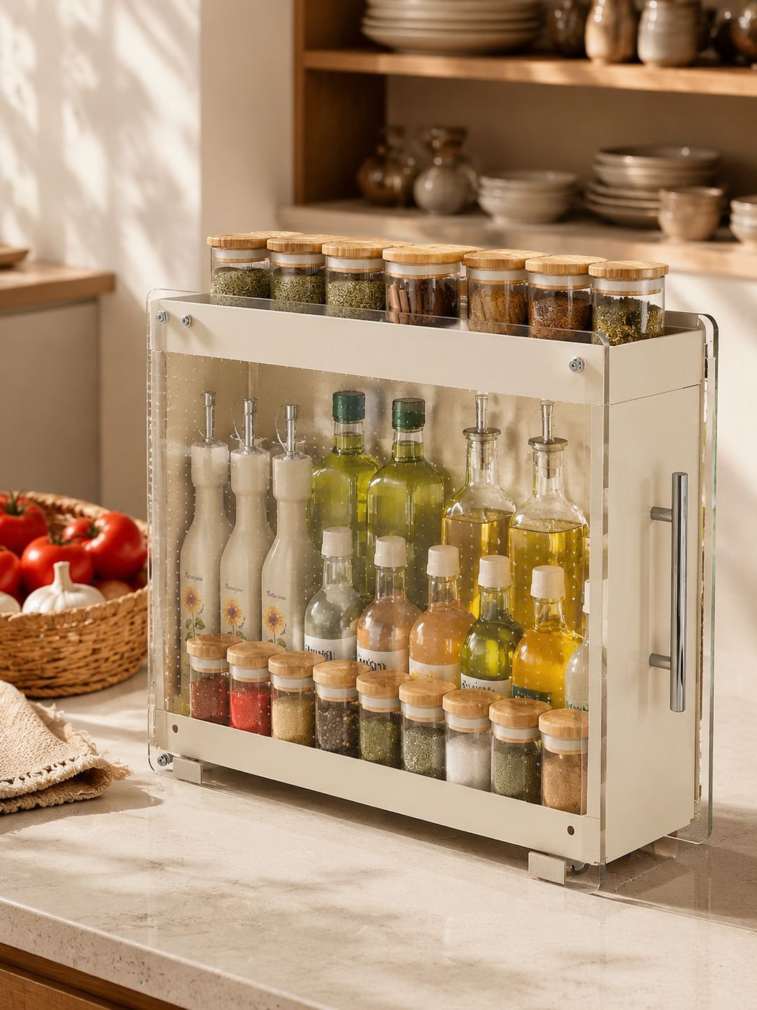 Estante de almacenamiento de especias extraíble para cocina, estante de almacenamiento de pared para