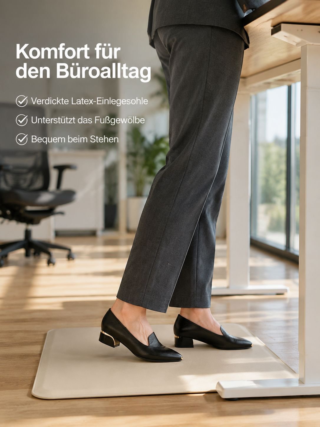 Eleganter schwarzer Damen-Slipper mit breitem Blockabsatz