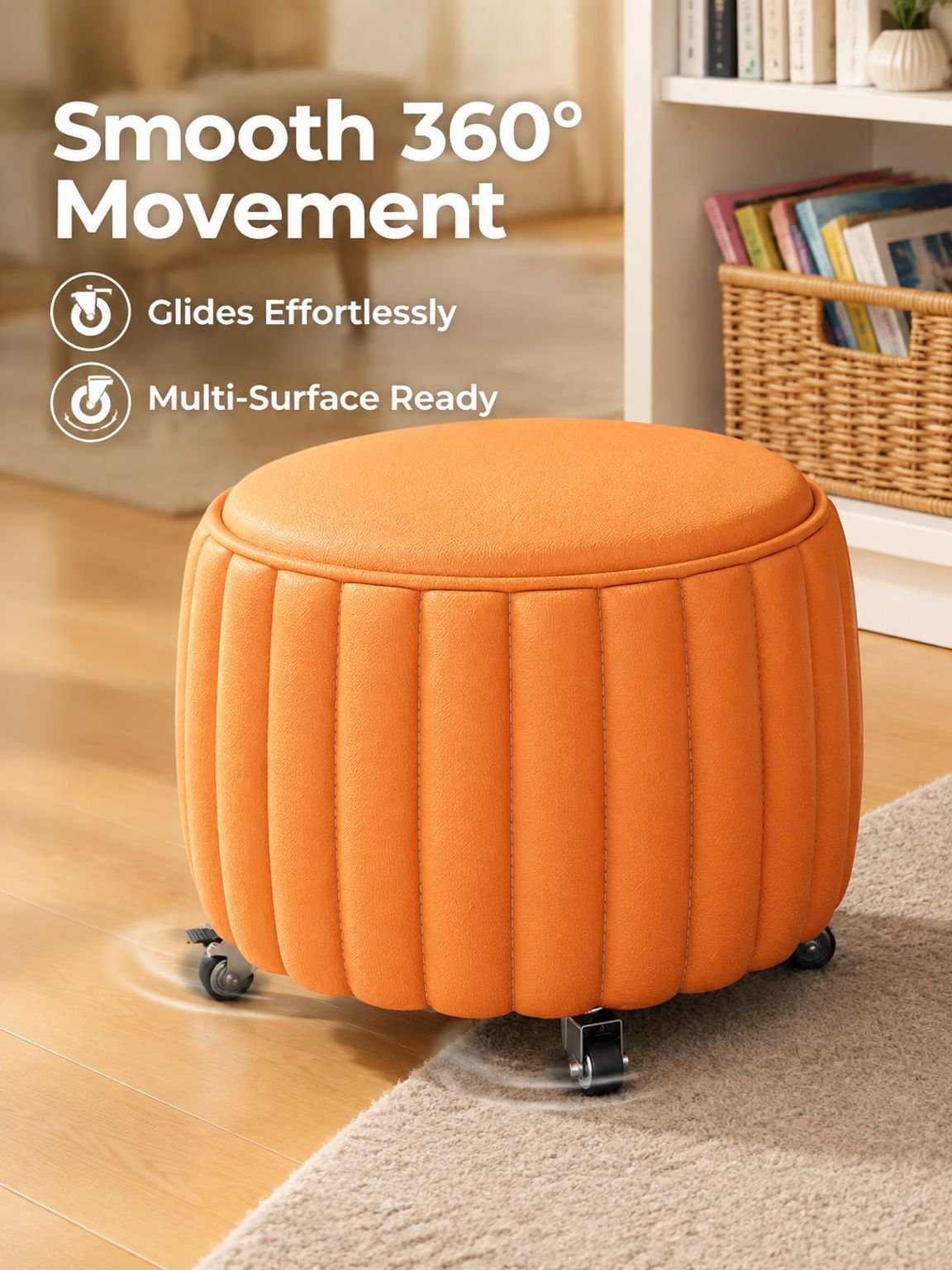 Home omnidirectional caster pumpkin stool