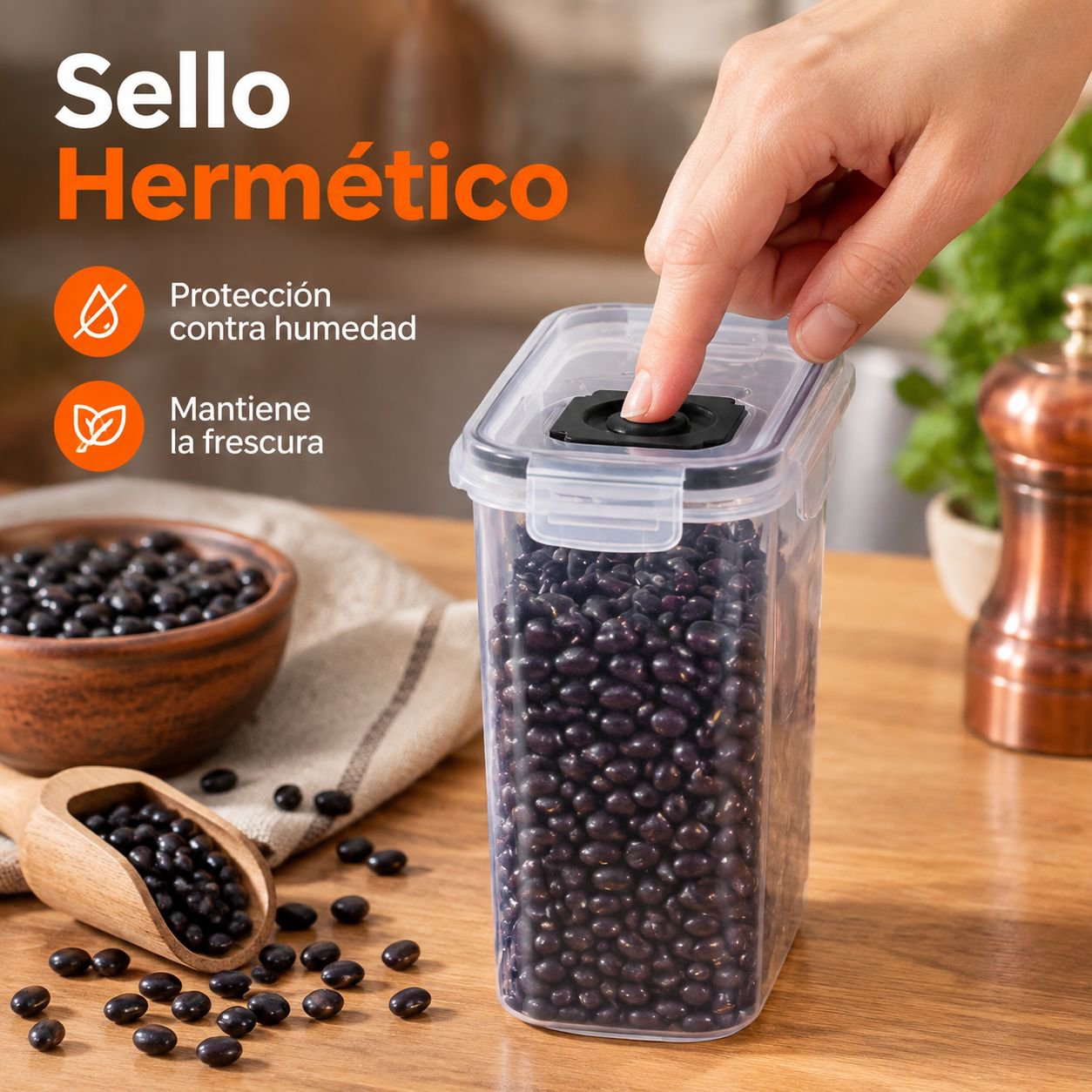 Contenedor Hermético para Arroz y Harina 2.5L 4L para Cocina