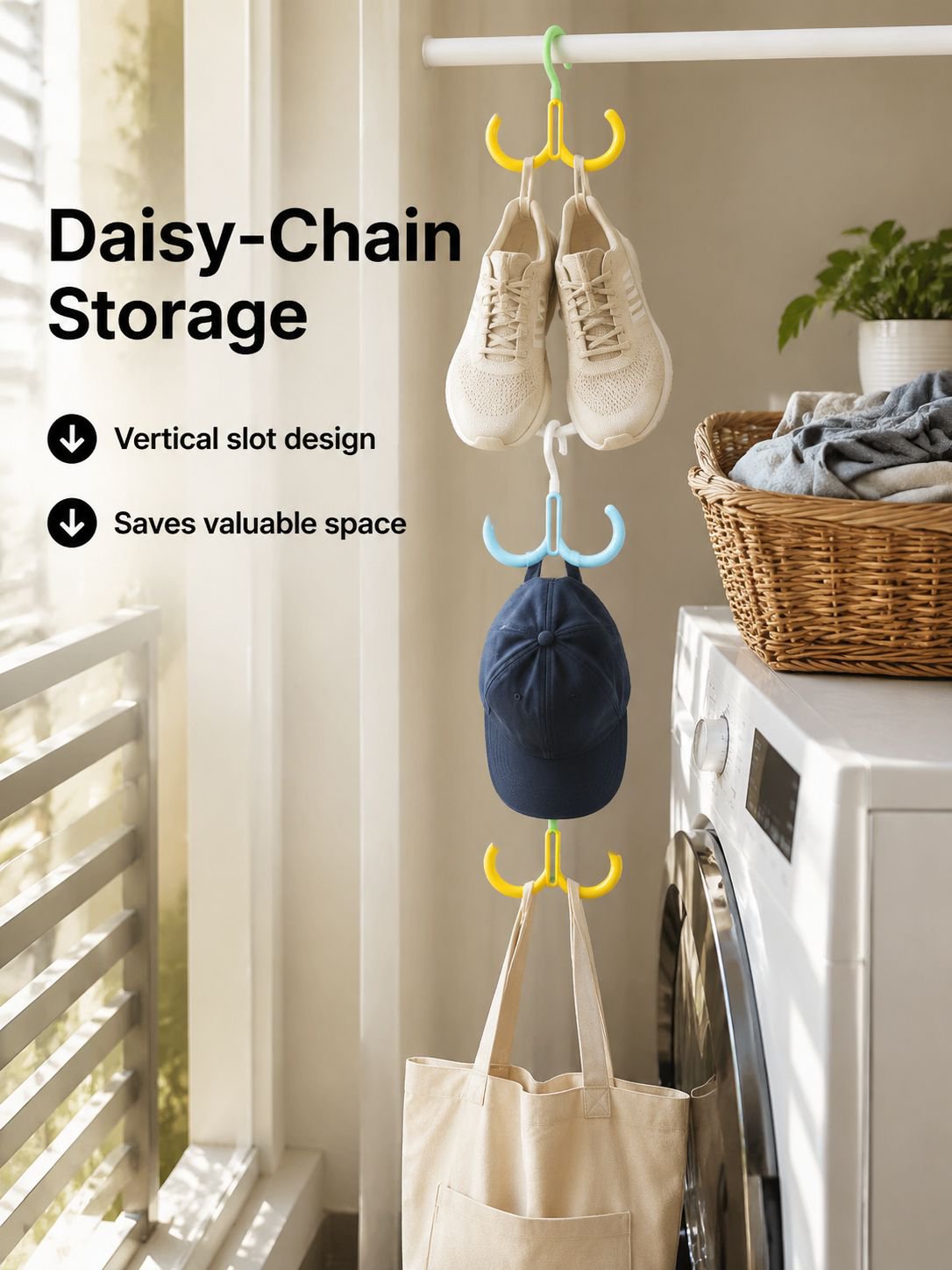 Multi-Arm Swivel Coat Hook Organizer