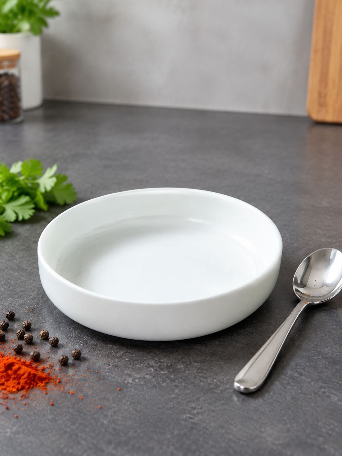 Plato de cerámica blanco puro