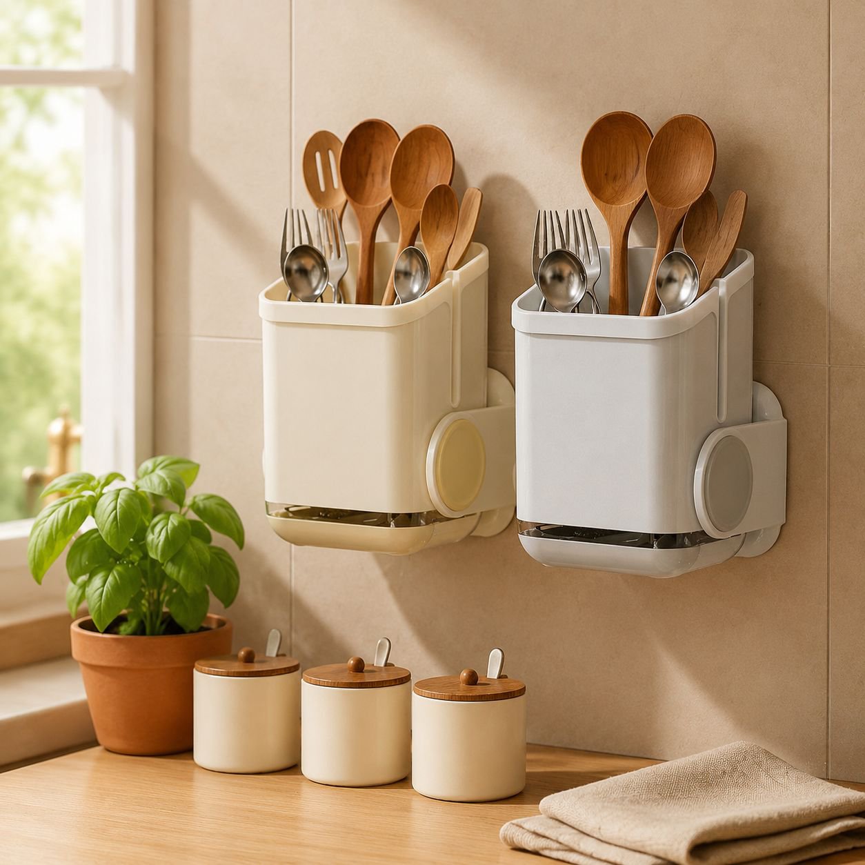 Chopstick and Cutlery Storage Box with Multiple Sections