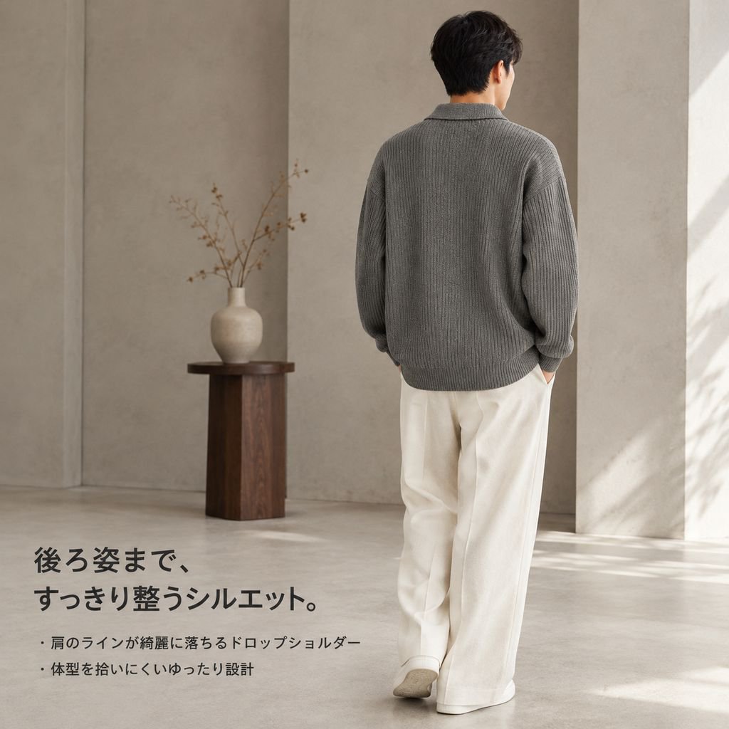メンズ ハーフジップ 襟付き ニットセーター 秋冬 厚手 ゆったり ボア調 プルオーバー