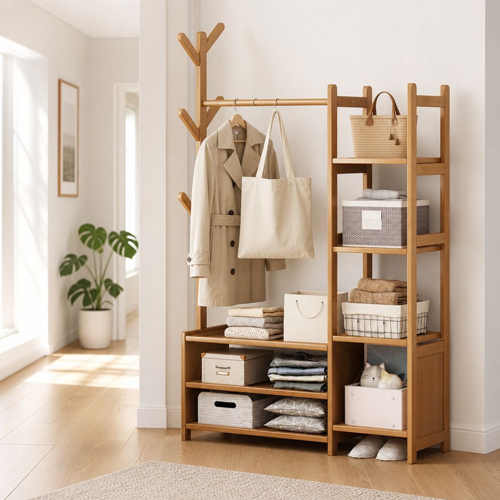 Home decor solid wood coat rack with traditional touch