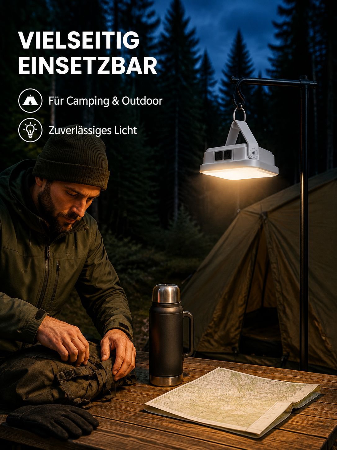 Mini Notfall-Superhelle Solaraufladbare Campinglampe