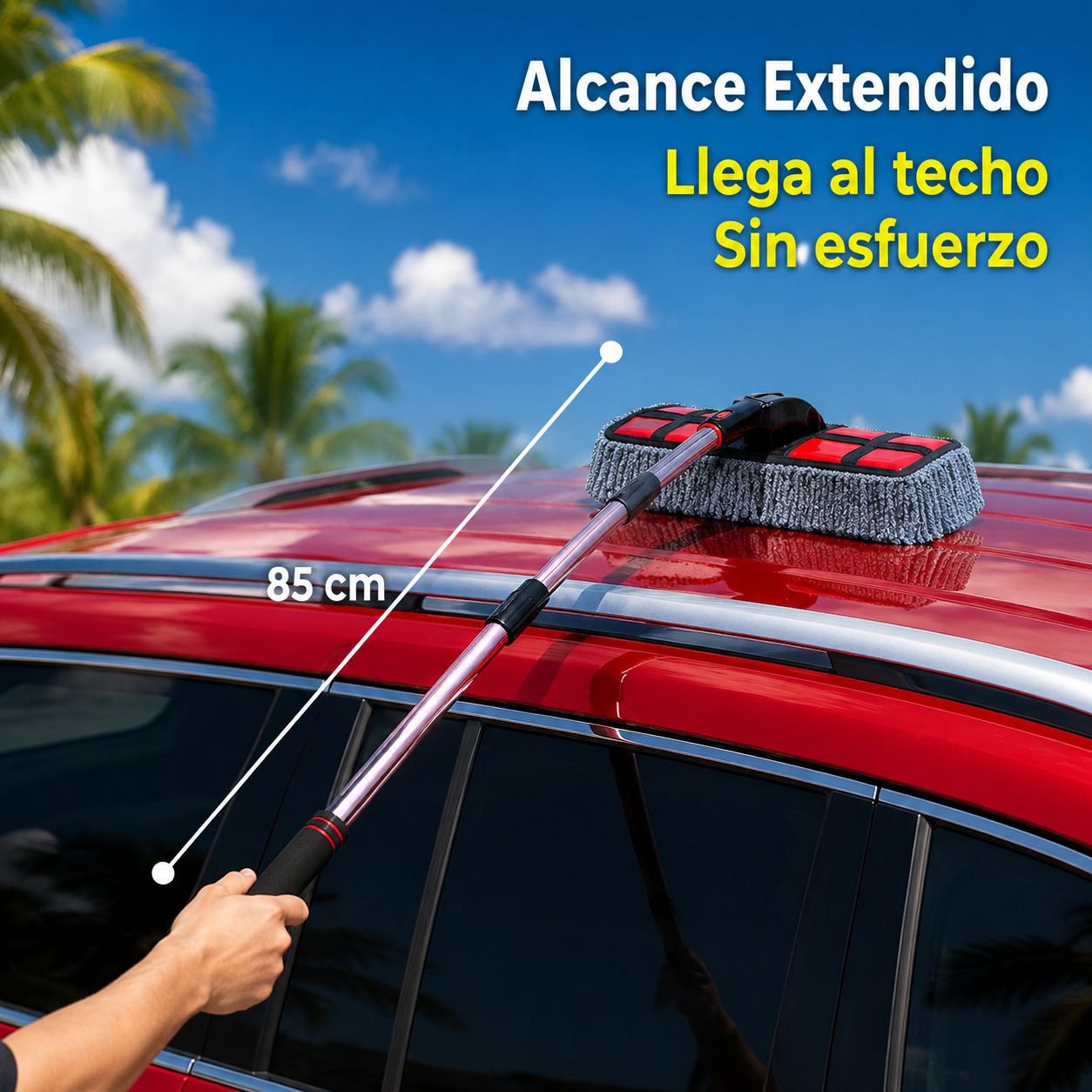Combo multifuncional de mopa enceradora y cepillos para lavado de autos