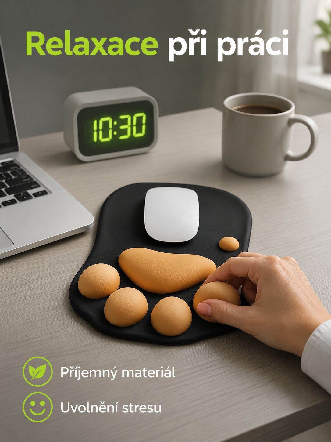 Moderní podložka pod myš s designem tlapky