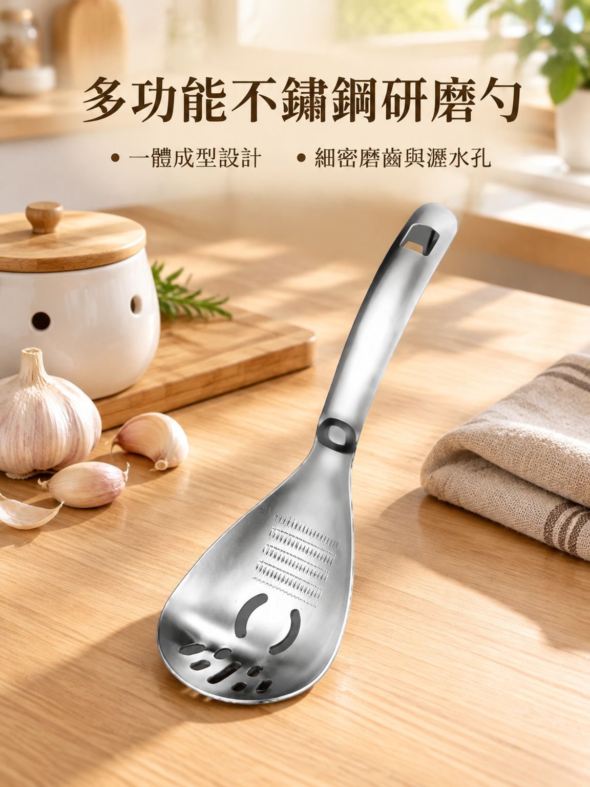 廚房不鏽鋼勺子研磨薑蒜器