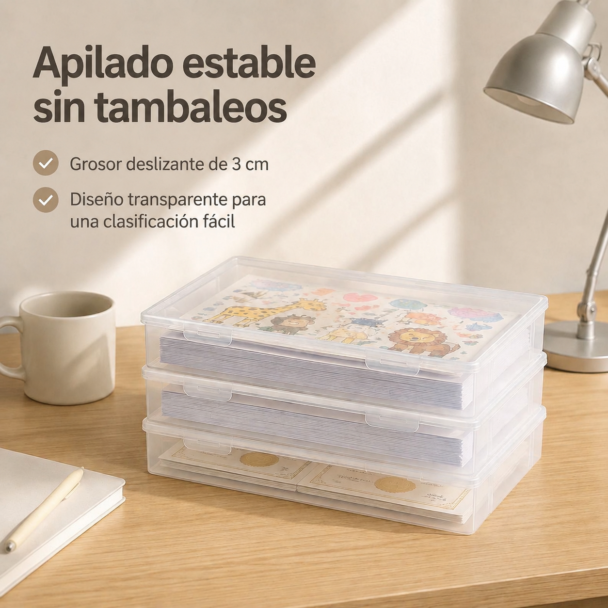 Caja organizadora transparente multifuncional