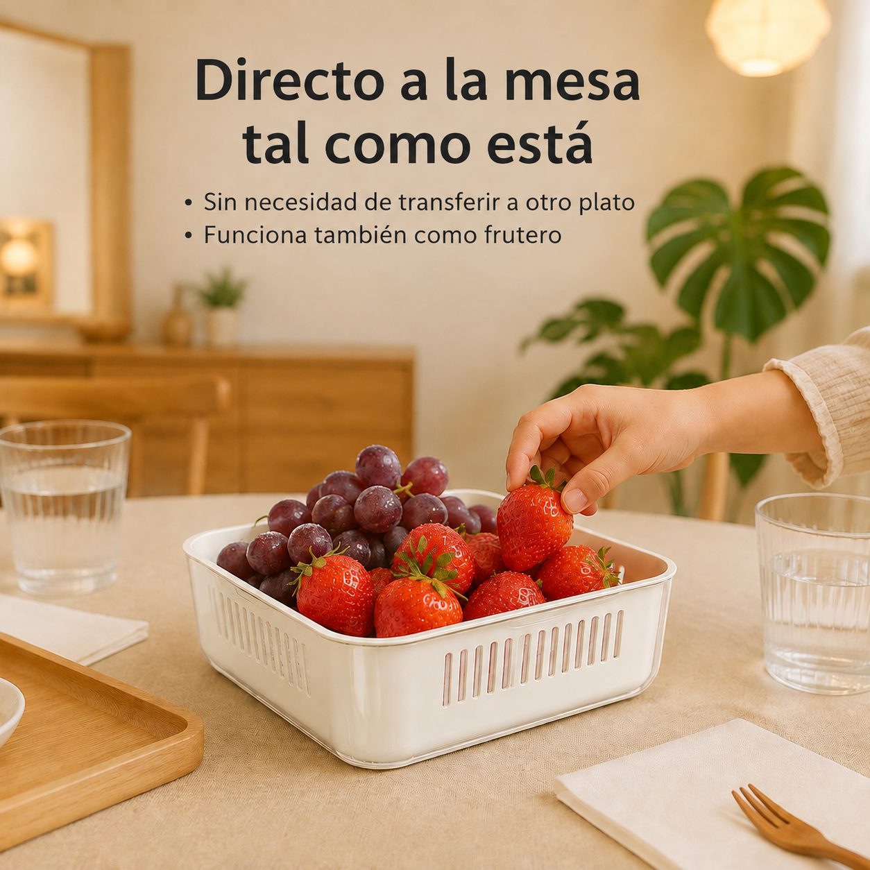 Cesta multifuncional de lavado y escurrido extragrande de doble capa