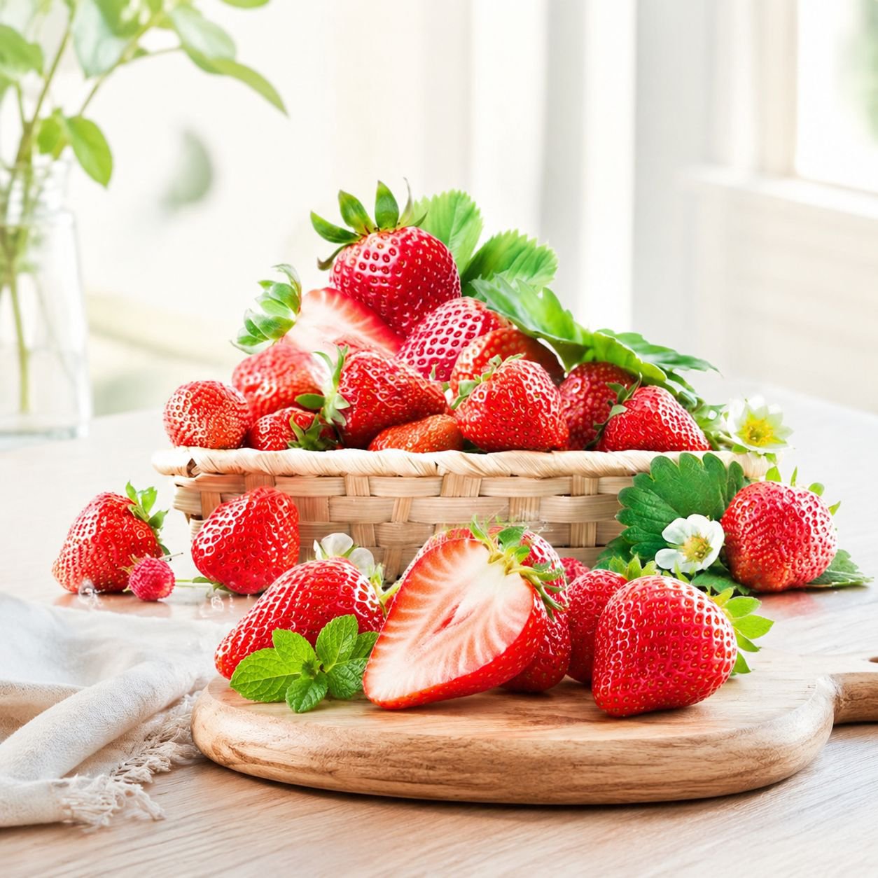 Potted Strawberry Seeds Four Seasons Farmhouse Cream Fruit Potted Indoor Planting