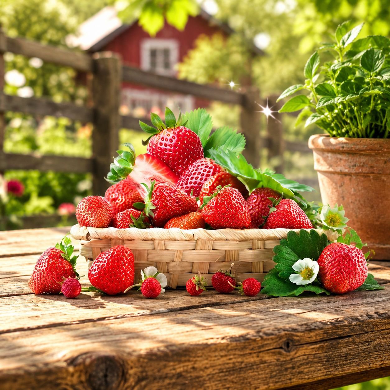 Potted Strawberry Seeds Four Seasons Farmhouse Cream Fruit Potted Indoor Planting
