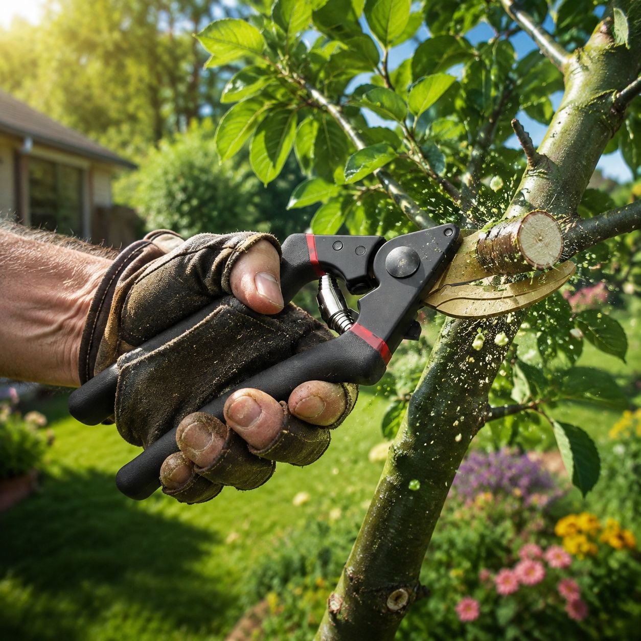 Garden pruning shears with thick branch shears