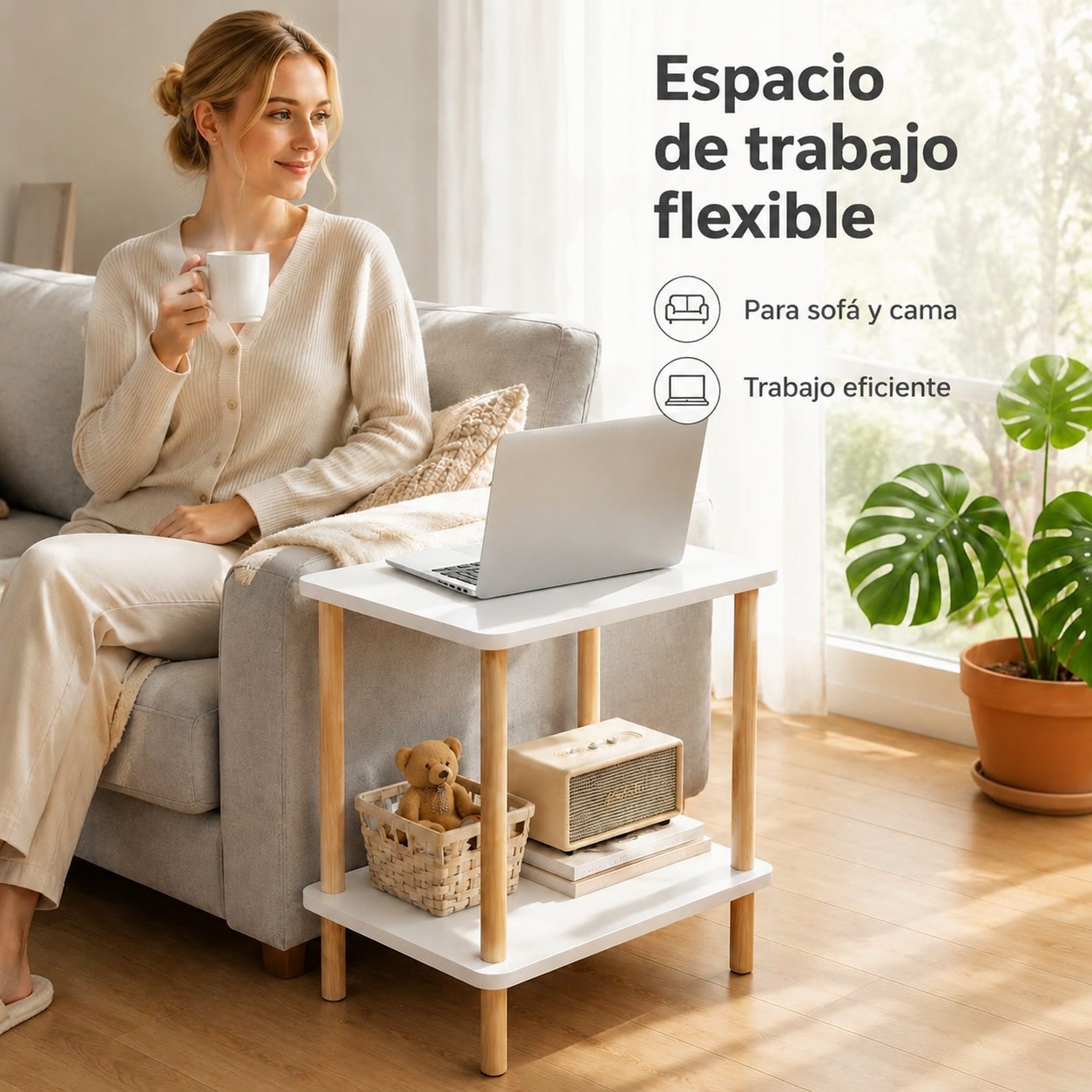 Mesa pequeña/mesa auxiliar móvil/mesa de noche