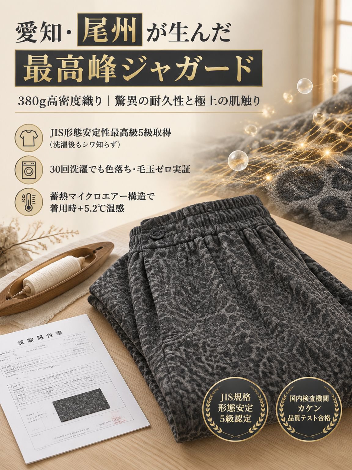 【瞬間-7kg錯覚】蓄熱温感×形状記憶ドレープ・無重力シャイニーレオパード美矯整ストレートパンツ