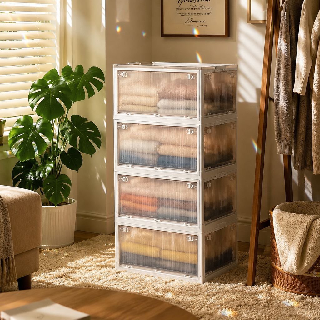 Armario plegable de plástico grueso, caja de almacenamiento para ropa, colcha, caja de almacenamient