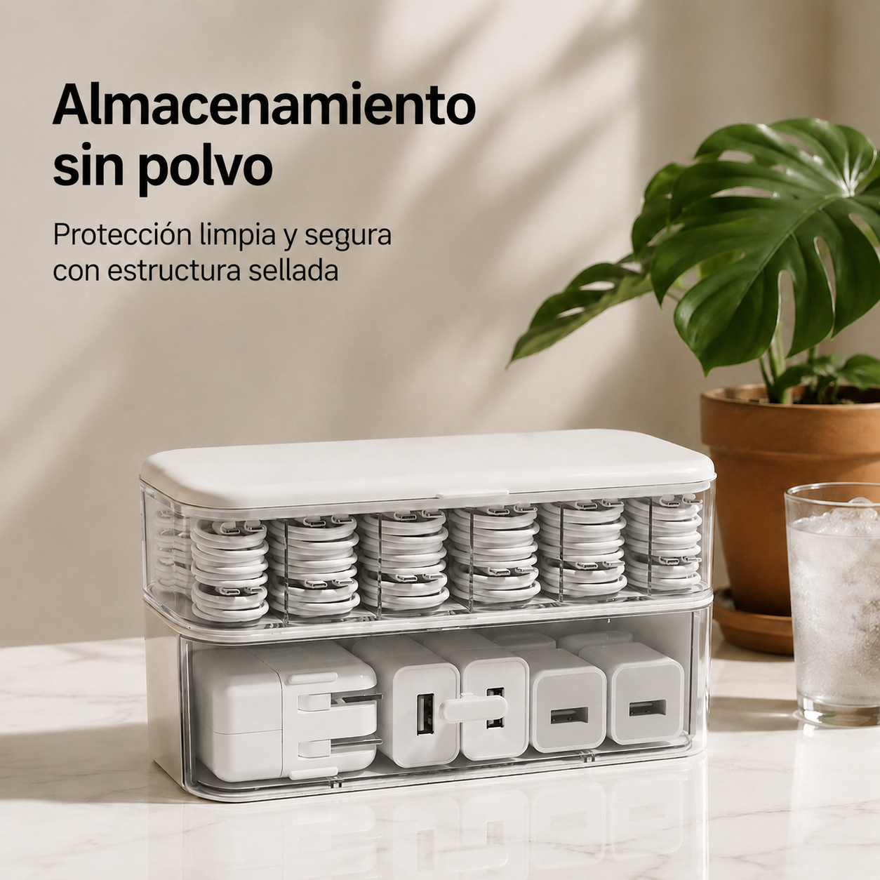 Caja de almacenamiento de escritorio multifuncional