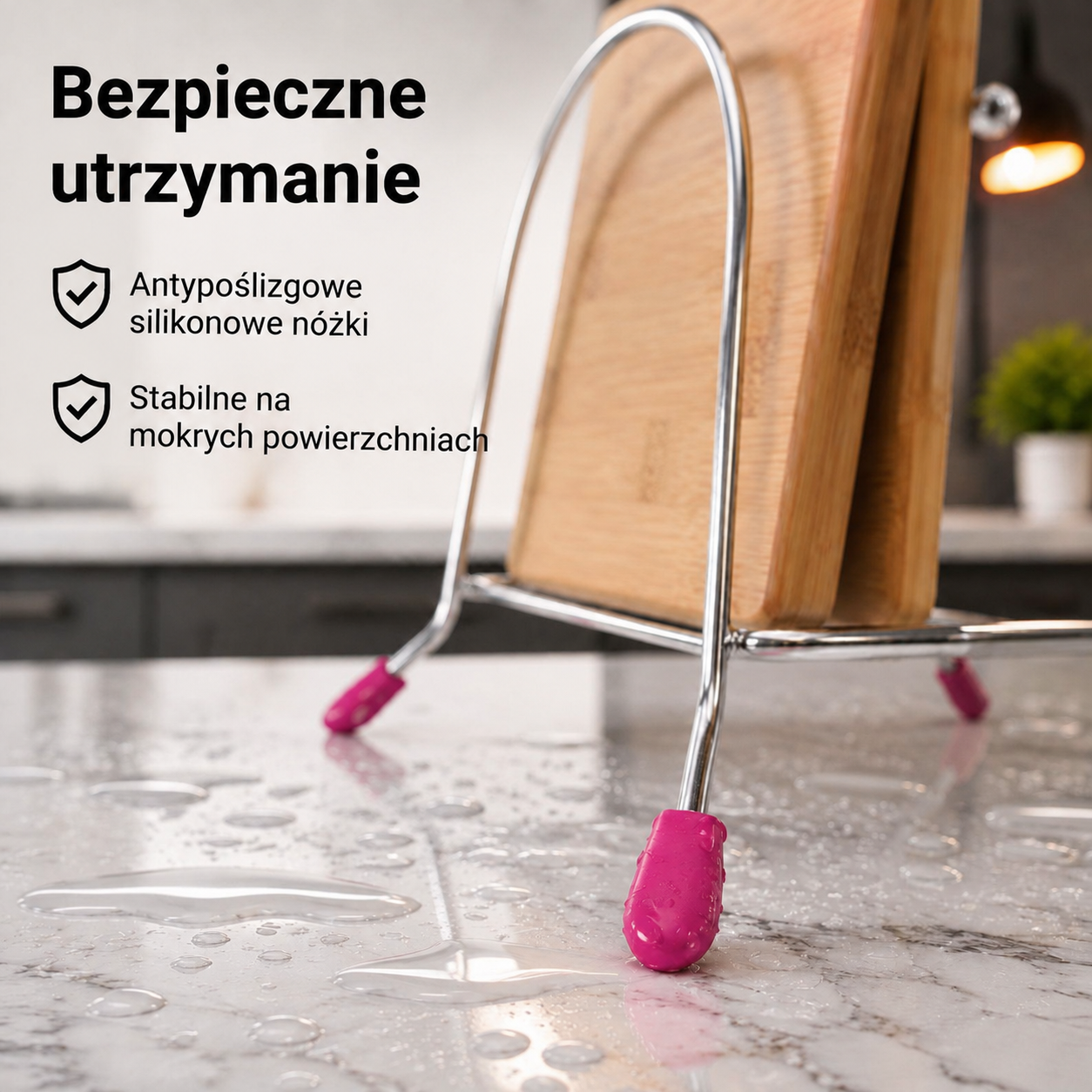 Podwójny stojak do przechowywania desek do krojenia i noży