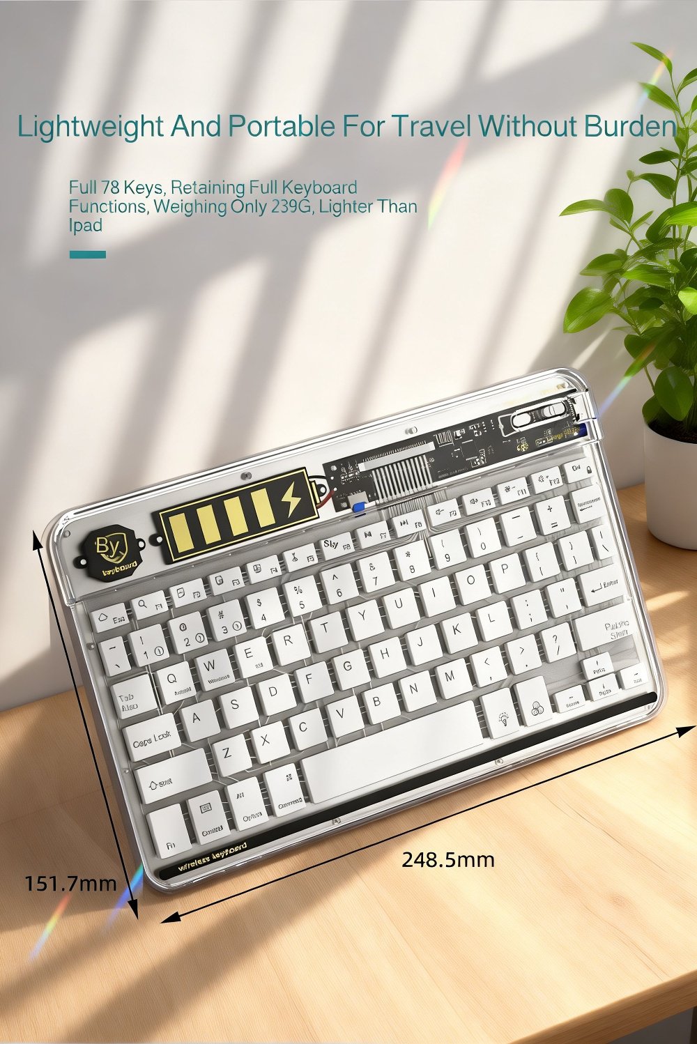Ultra-thin multi-mode keyboard on a desk setup