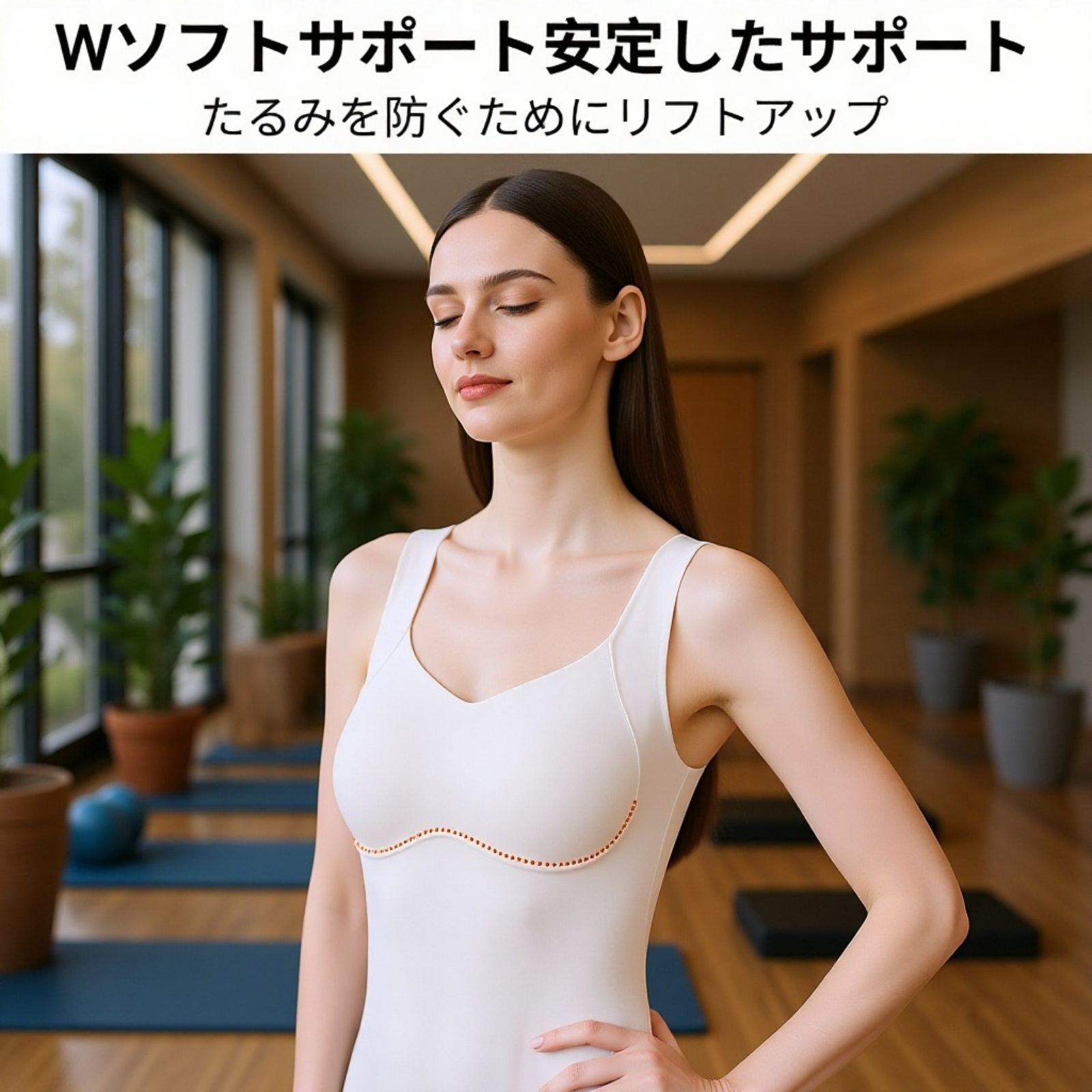 多機能厚手レディースキャミソール（ブラパッド付き）