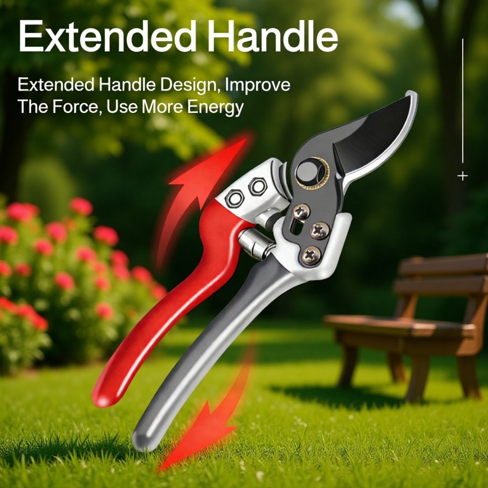 Ergonomic handle garden clippers for branches