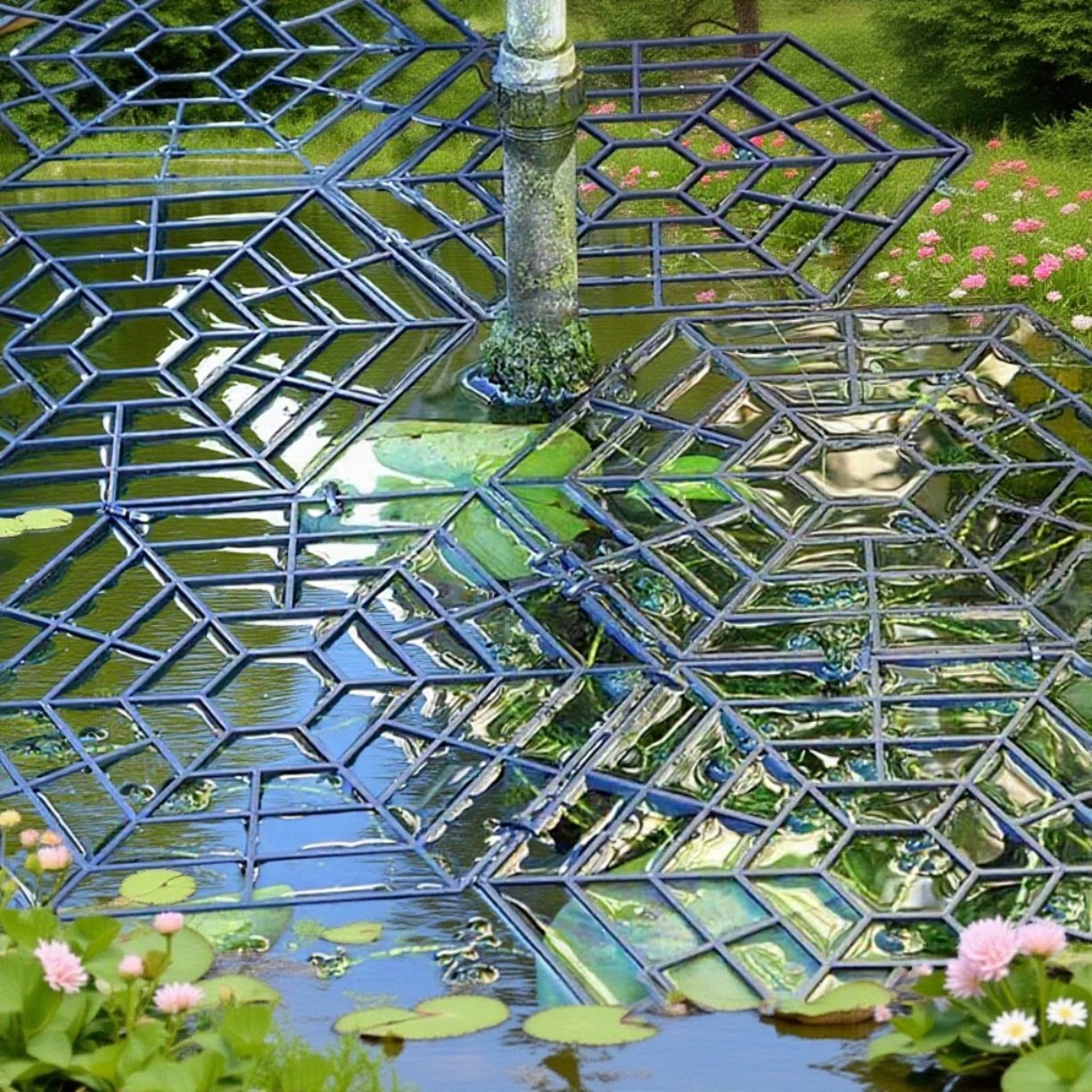 6-eckiges Schutznetz für Aquarien und Gartenteiche