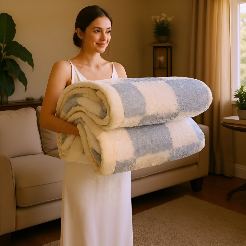 Manta multifuncional de doble cara para el hogar, cómoda y cálida, no destiñe