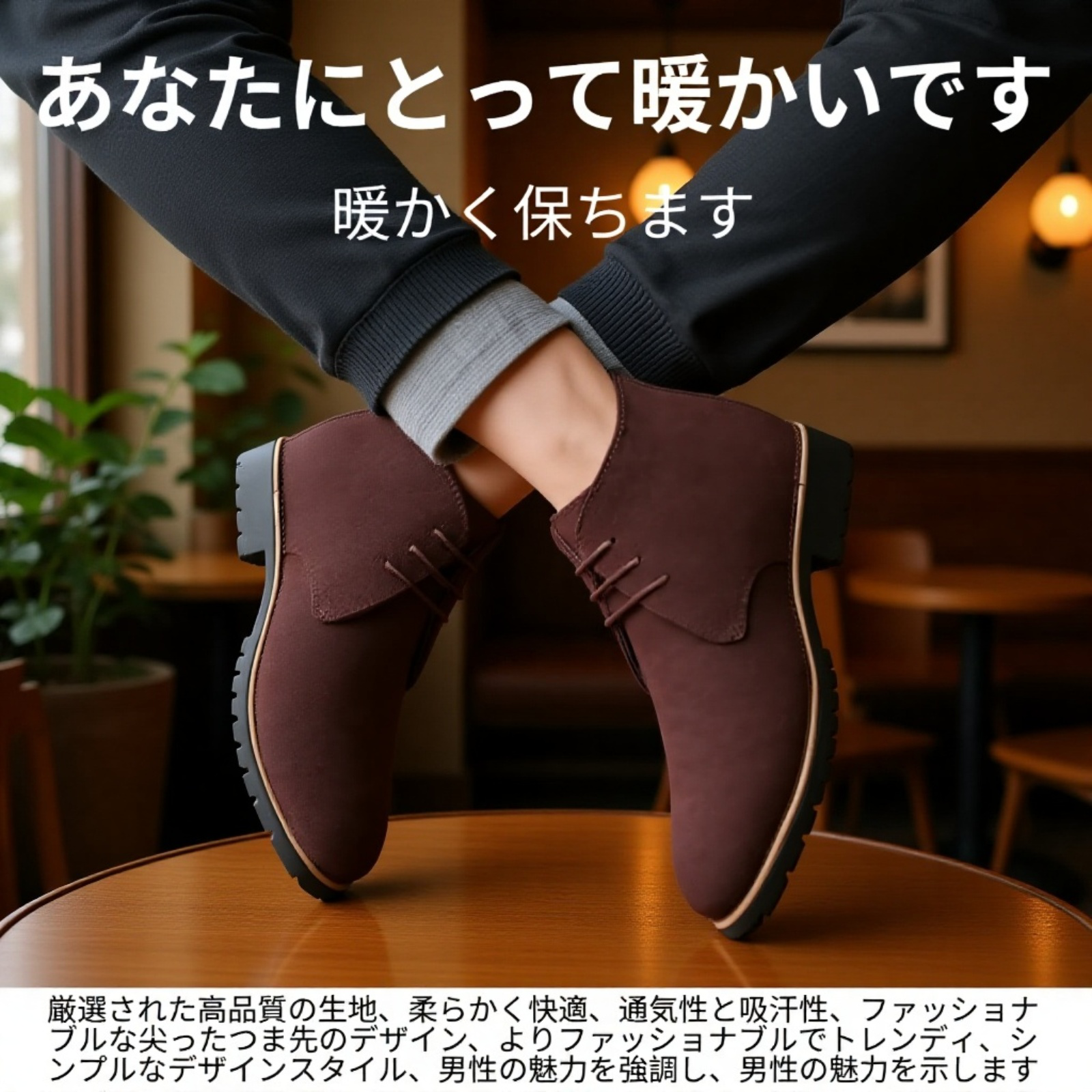 大きいサイズメンズレースアップマーティンブーツ正面画像