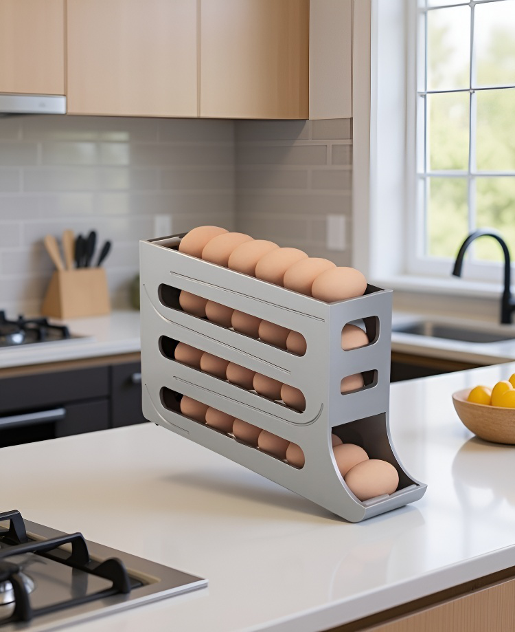 Estante apilable para huevos en encimera