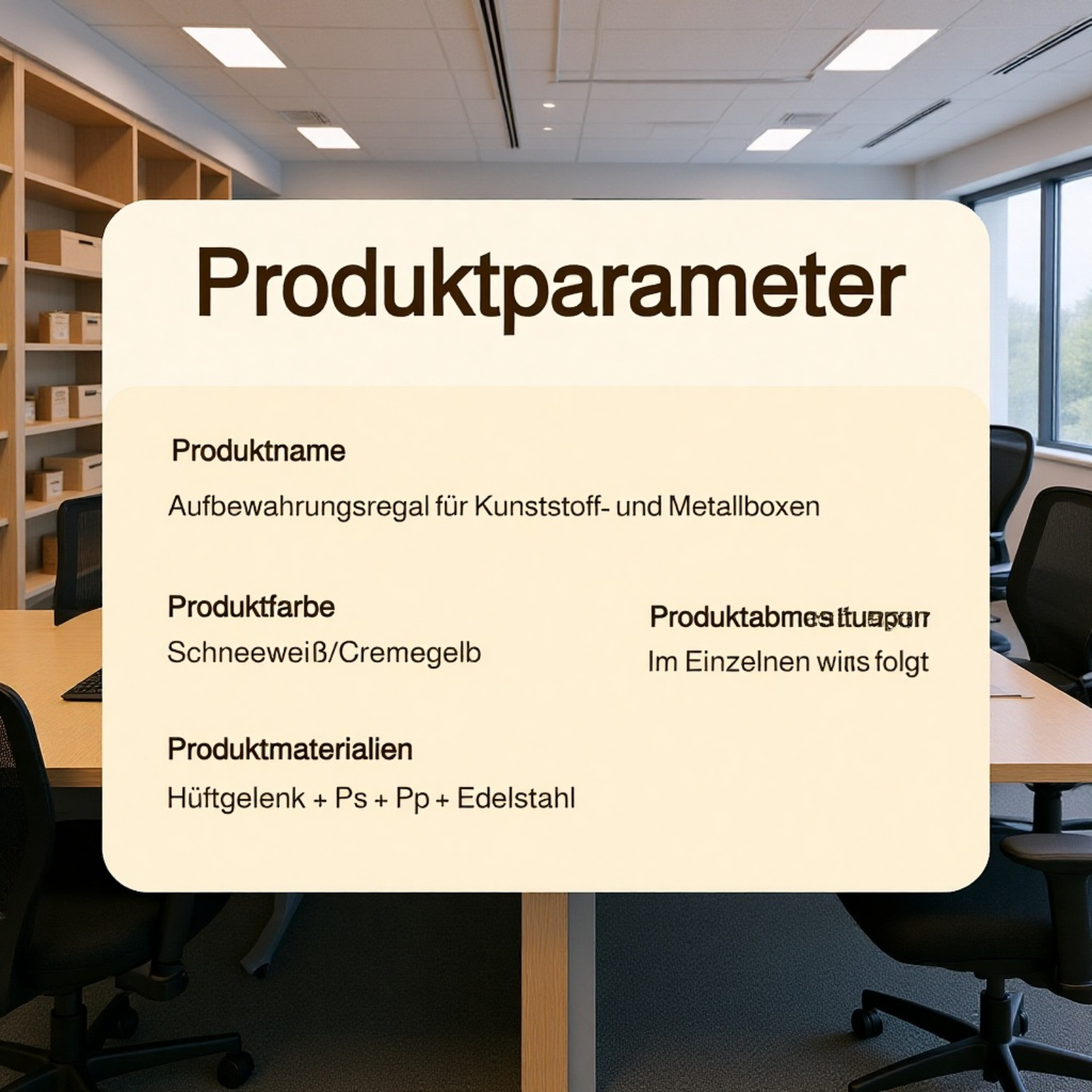Modernes Regal zur Organisation von Bürobedarf