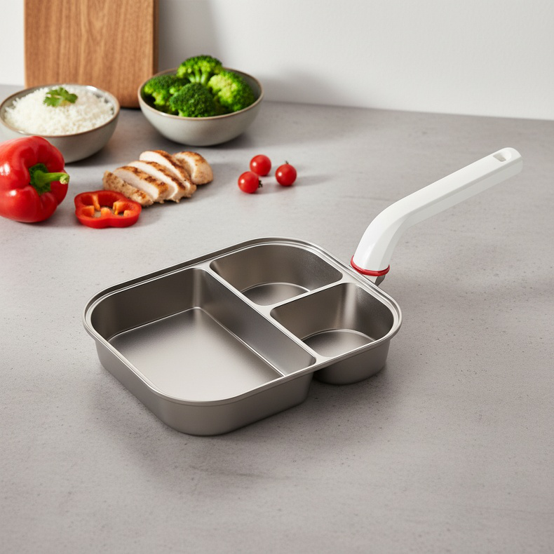 Titanium 3-in-1 Antihaft-Bratpfanne, dick und tief, für Eier und Hamburger