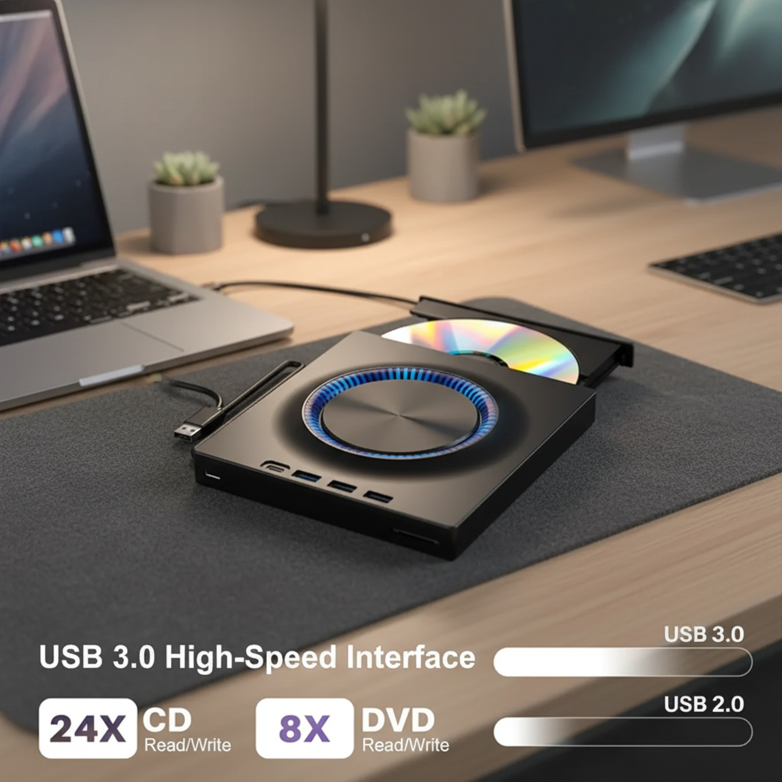 External DVD drive compatible with Windows and Mac