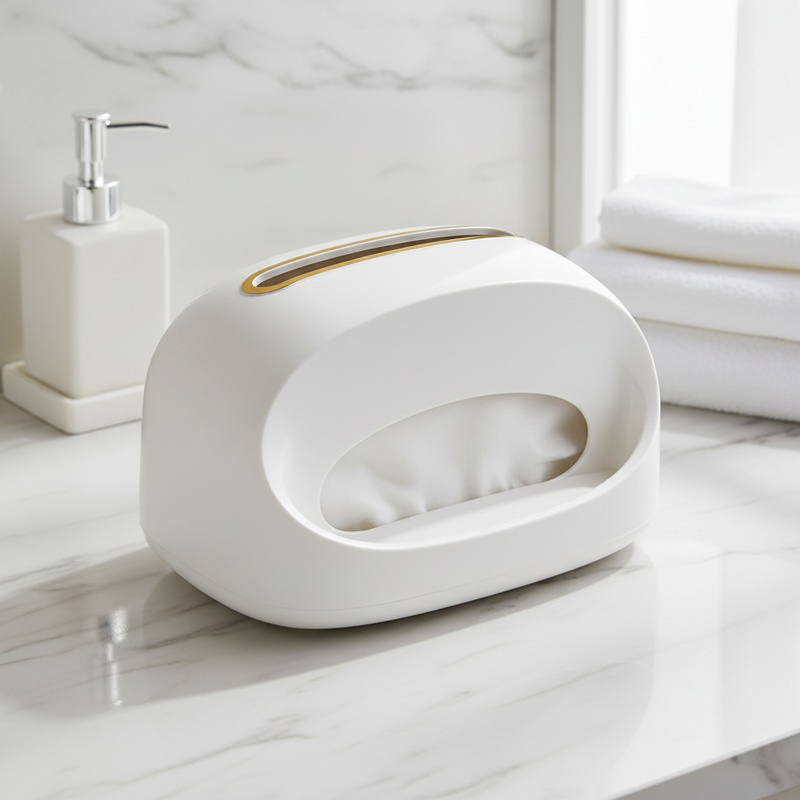 Cream Color Living Room Tissue Storage Box with Drawer