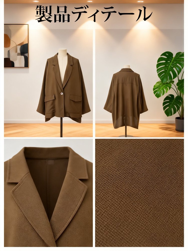 すっきり見え襟付きジャケット