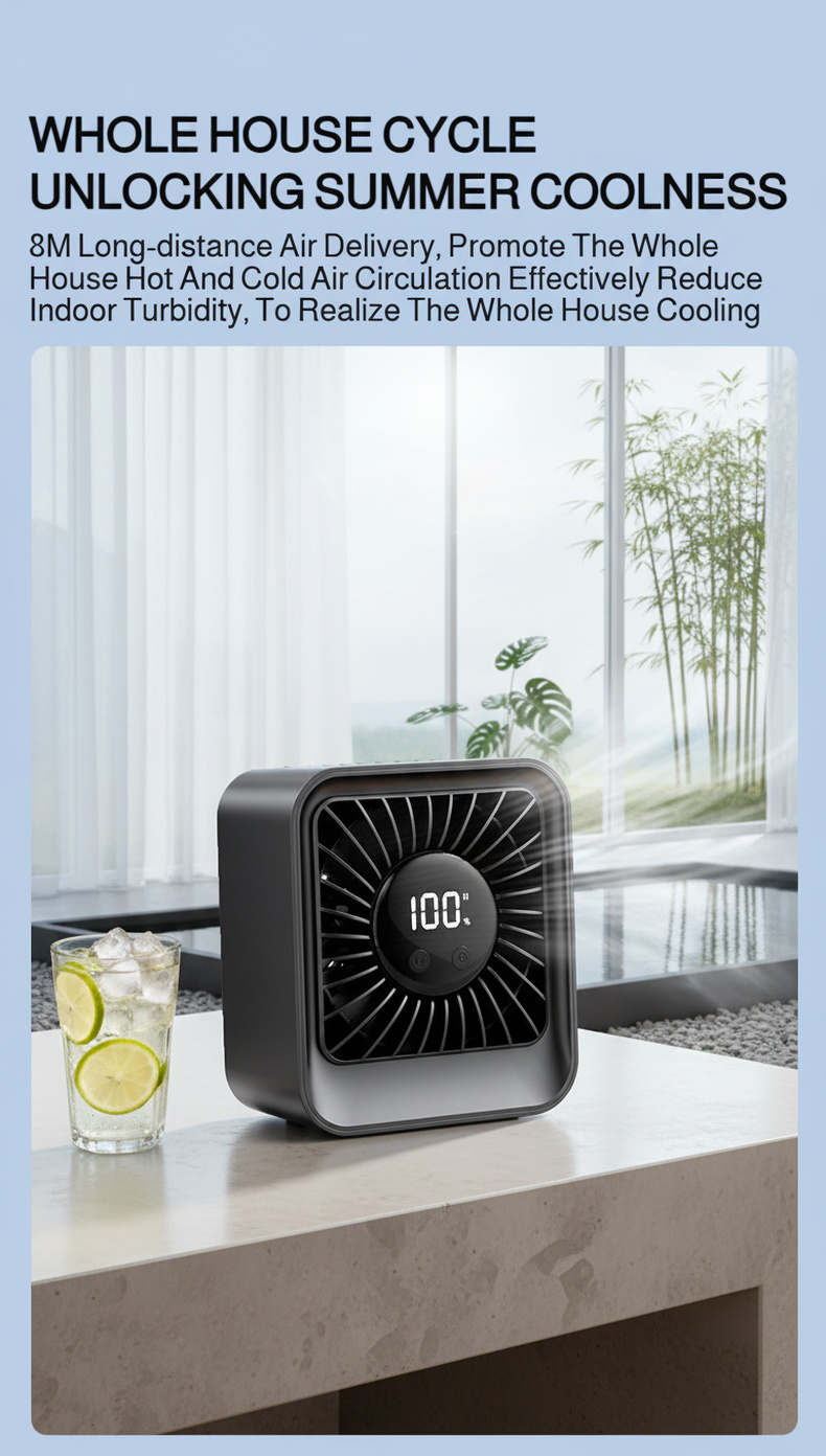 Portable USB desktop fan with smart controls