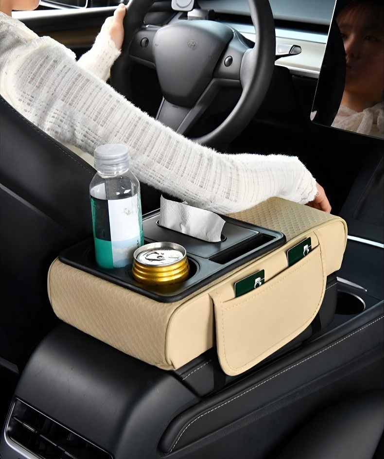 Caja de apoyabrazos para coche 2025 con compartimentos organizadores