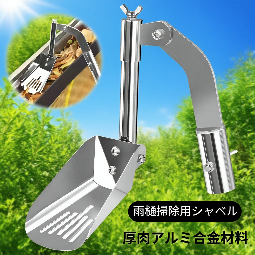 厚手アルミ合金製屋根雨樋掃除用具