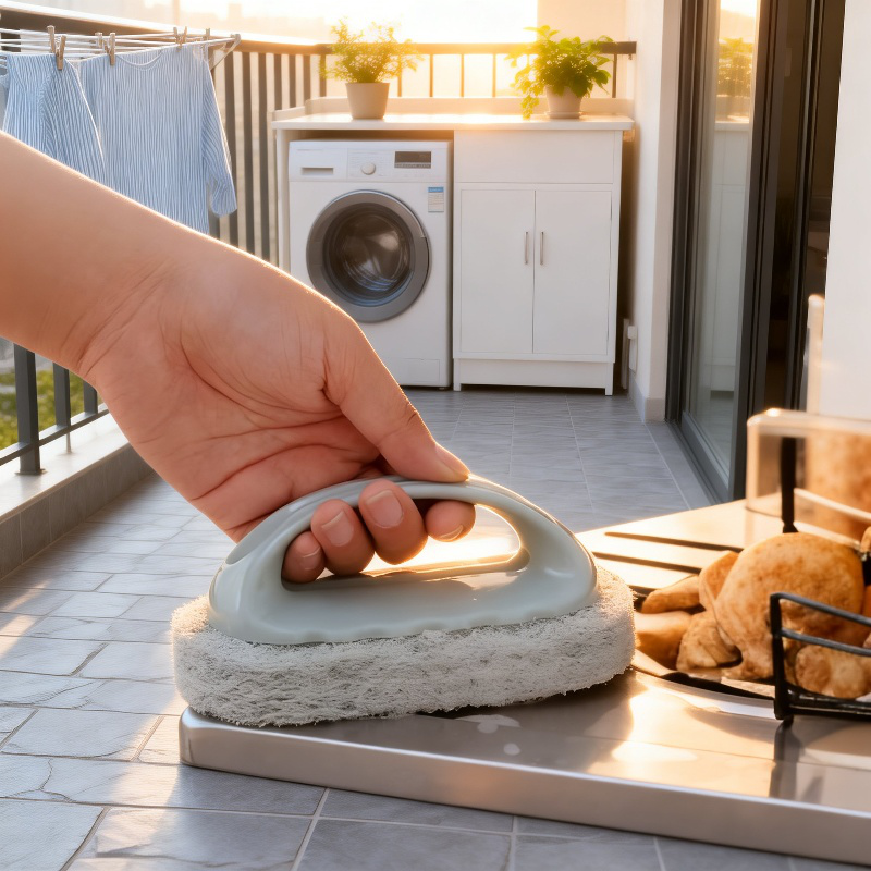 Kitchen & Bathroom Dual-purpose Cleaning Brush with Sponge