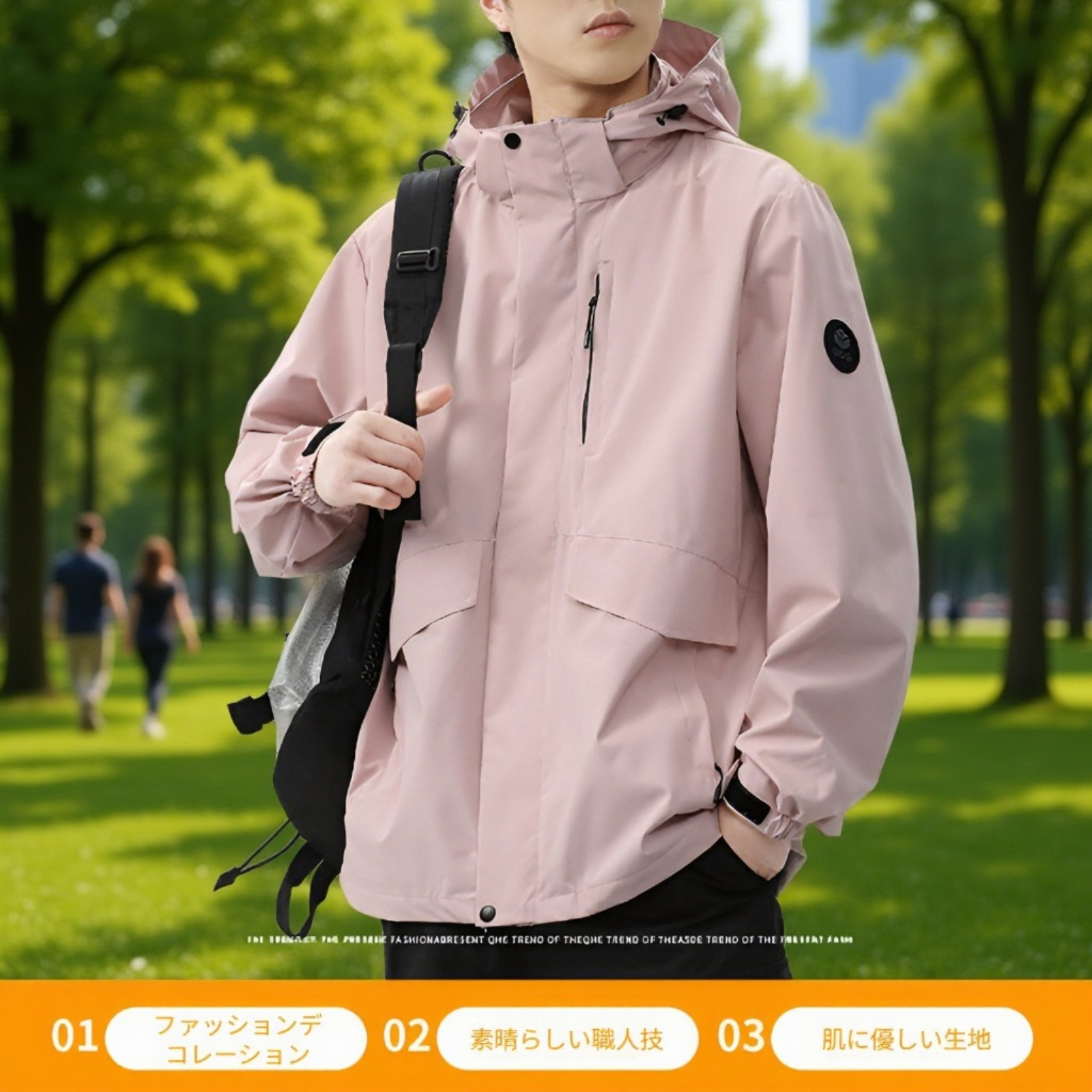  秋冬用メンズワークスタイルジャケット 青年向け防風アウター