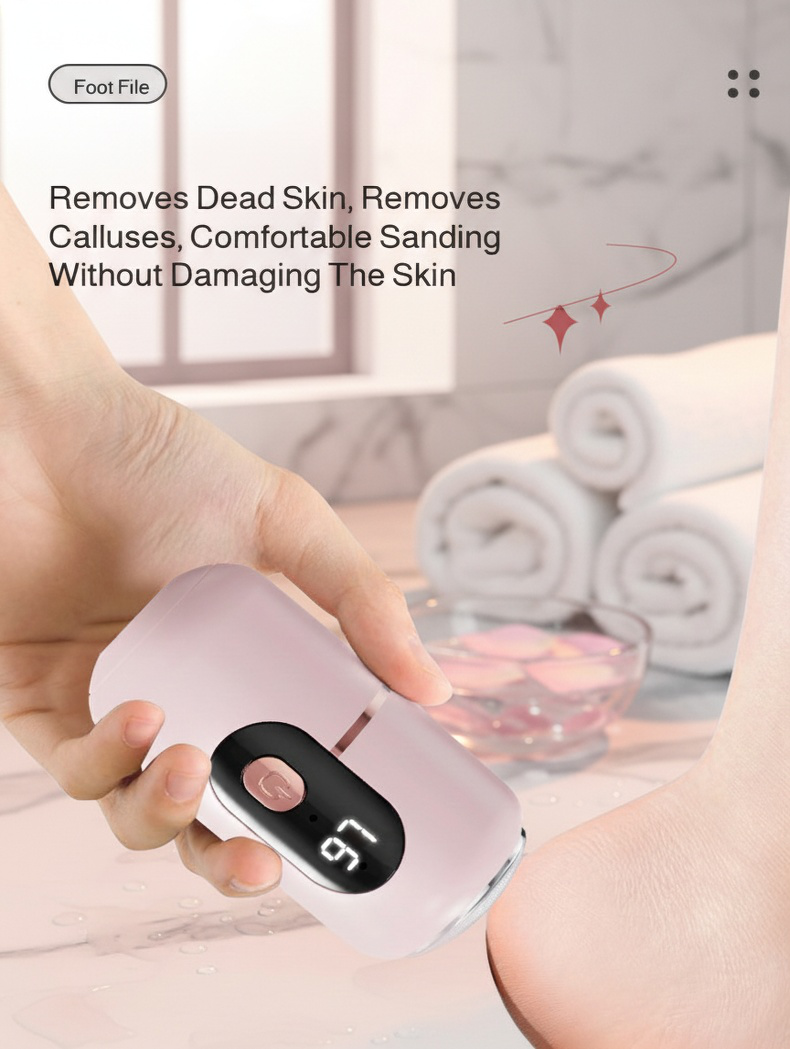Rechargeable Automatic Efficient Foot Grinder close-up