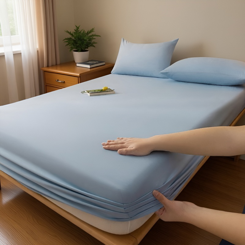 싱글 워싱 면 침대 커버 쓰리피스 침대 삿갓 보호 커버 기숙사 싱글 침대 워싱 면 침대 커버 침대 삿갓