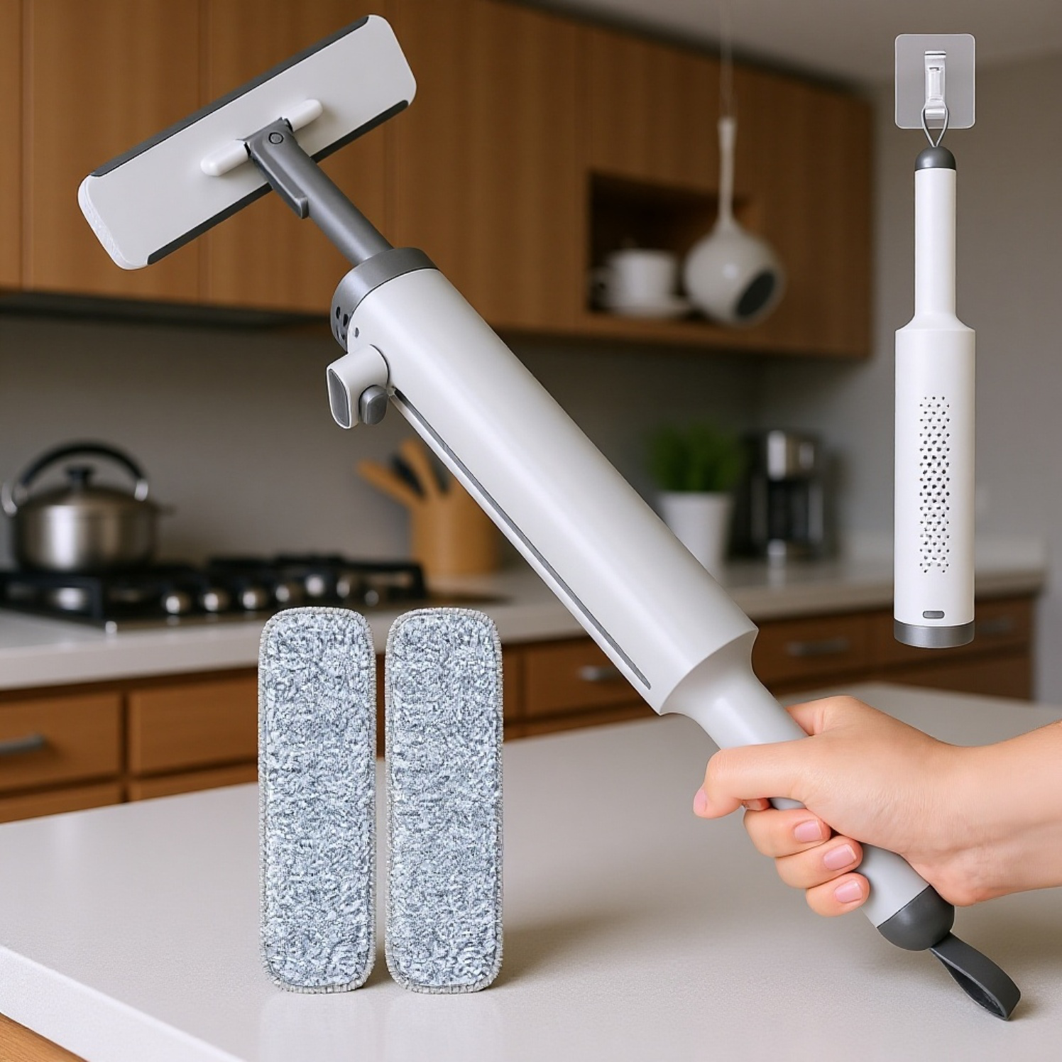 ミニサイズ手洗い不要フラットモップ