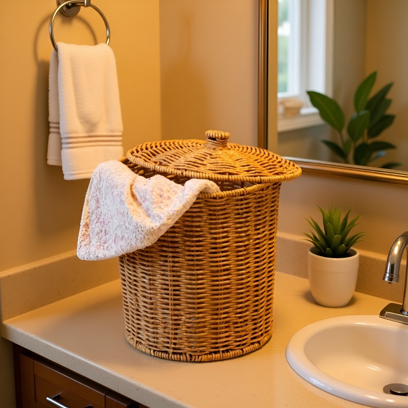 Cesta decorativa de almacenamiento en dormitorio